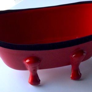 Red Ceramic Soap Dish